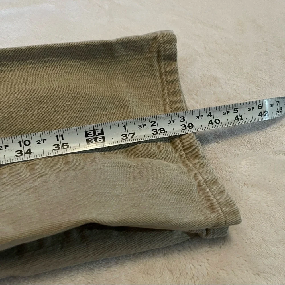 Vintage Eddie Bauer Jeans Men 38x30‎ Beige Straight Leg Baggy Outdoors (36x29)